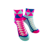 ULTRA GEO SPORTS SOCKS: PINK + TURQUOISE