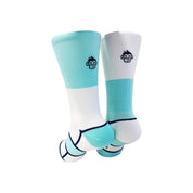 PODIUM BLOCK SPORTS SOCKS: TURQUOISE + WHITE