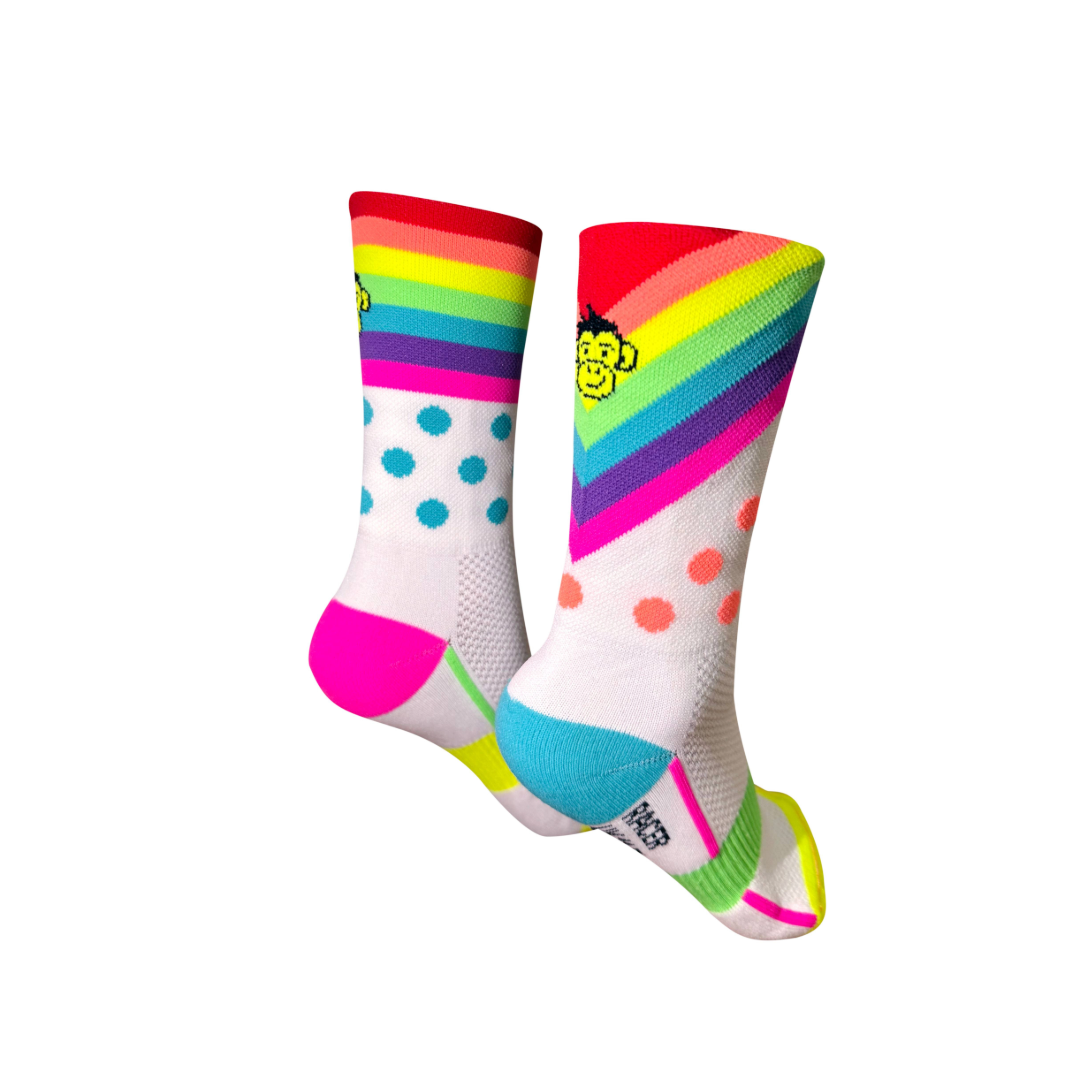 Junior Racer Rainbow: White Multi