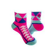 ULTRA GEO SPORTS SOCKS: PINK + TURQUOISE