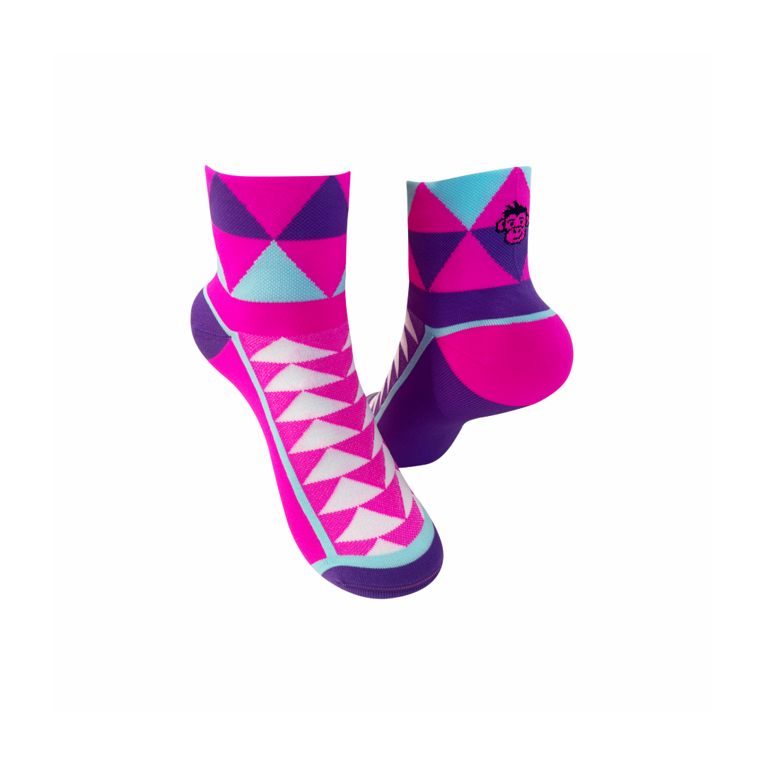 ULTRA GEO SPORTS SOCKS: TURQUOISE + PURPLE