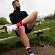 Classic Track Sports Socks: Red + Black
