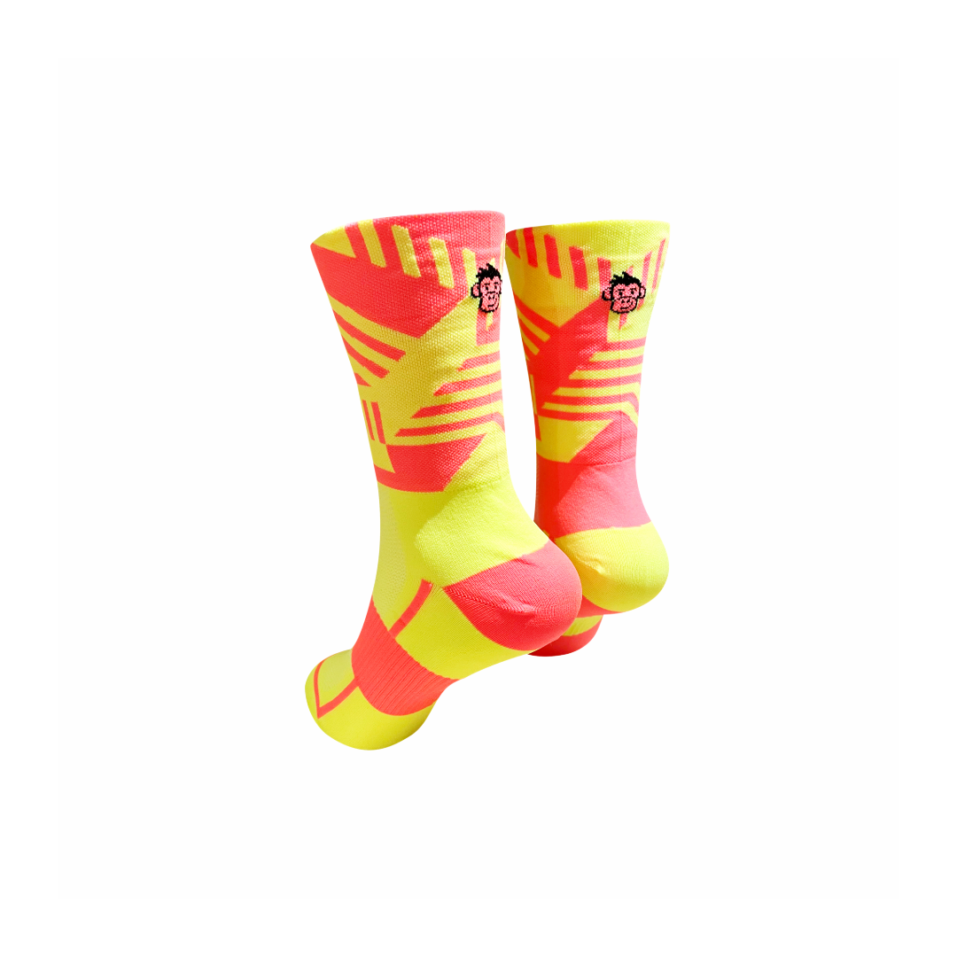 CLASSIC TRACK SPORT SOCKS: ORANGE + YELLOW