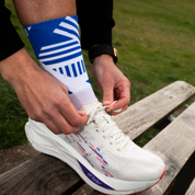 Classic Track Sports Socks: Cobalt + White
