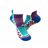 ELITE GRID SPORTS SOCKS: PURPLE + BLUE