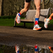 Podium Wave Sports Socks: Cobalt + Red