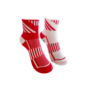 ULTRA TRACK SPORTS SOCKS: RED + WHITE