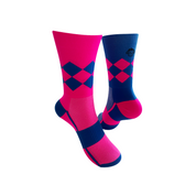 CLASSIC QUIN SPORTS SOCKS: PINK + COBALT
