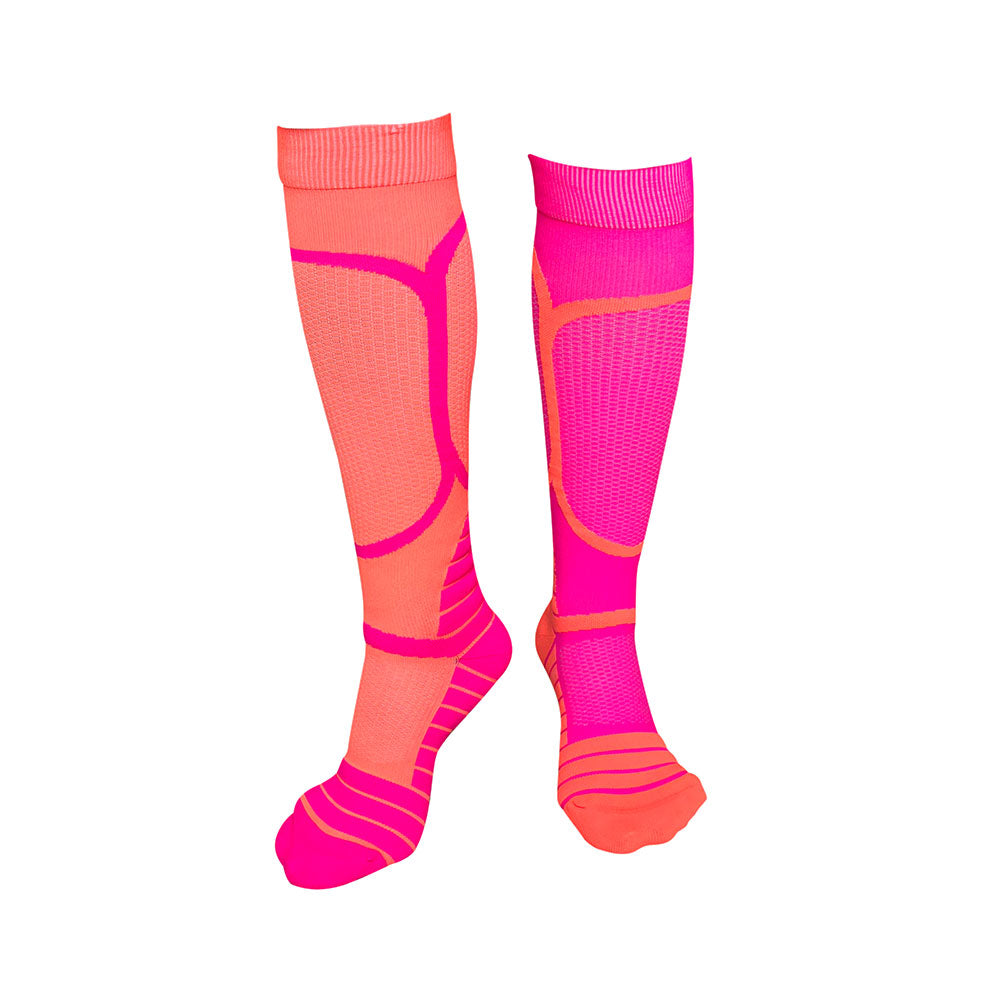 VICTORY COMPRESSION RUNNING SOCKS: PINK + ORANGE
