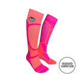 VICTORY COMPRESSION RUNNING SOCKS: PINK + ORANGE
