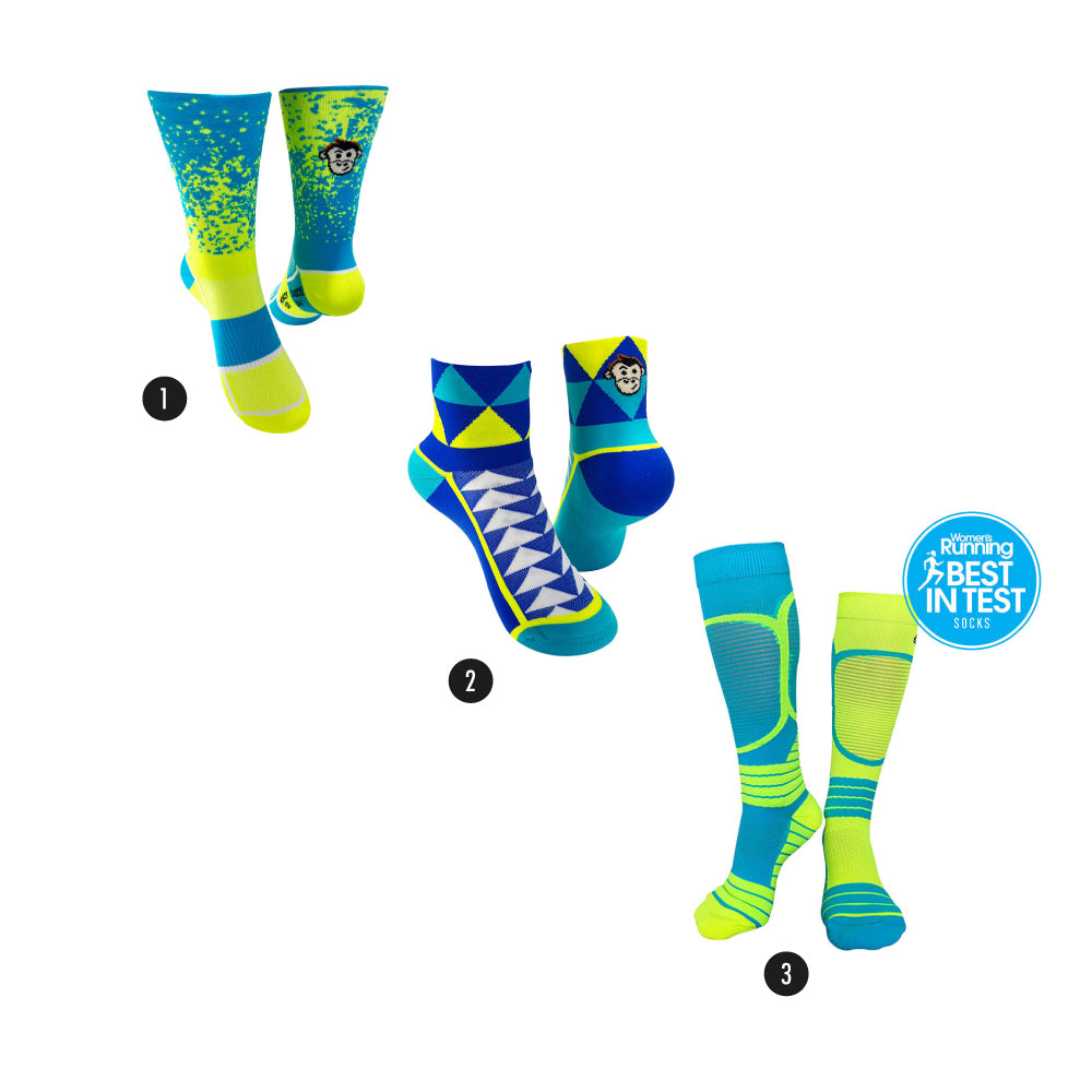 Running Socks Bundle: Yellow + Blue