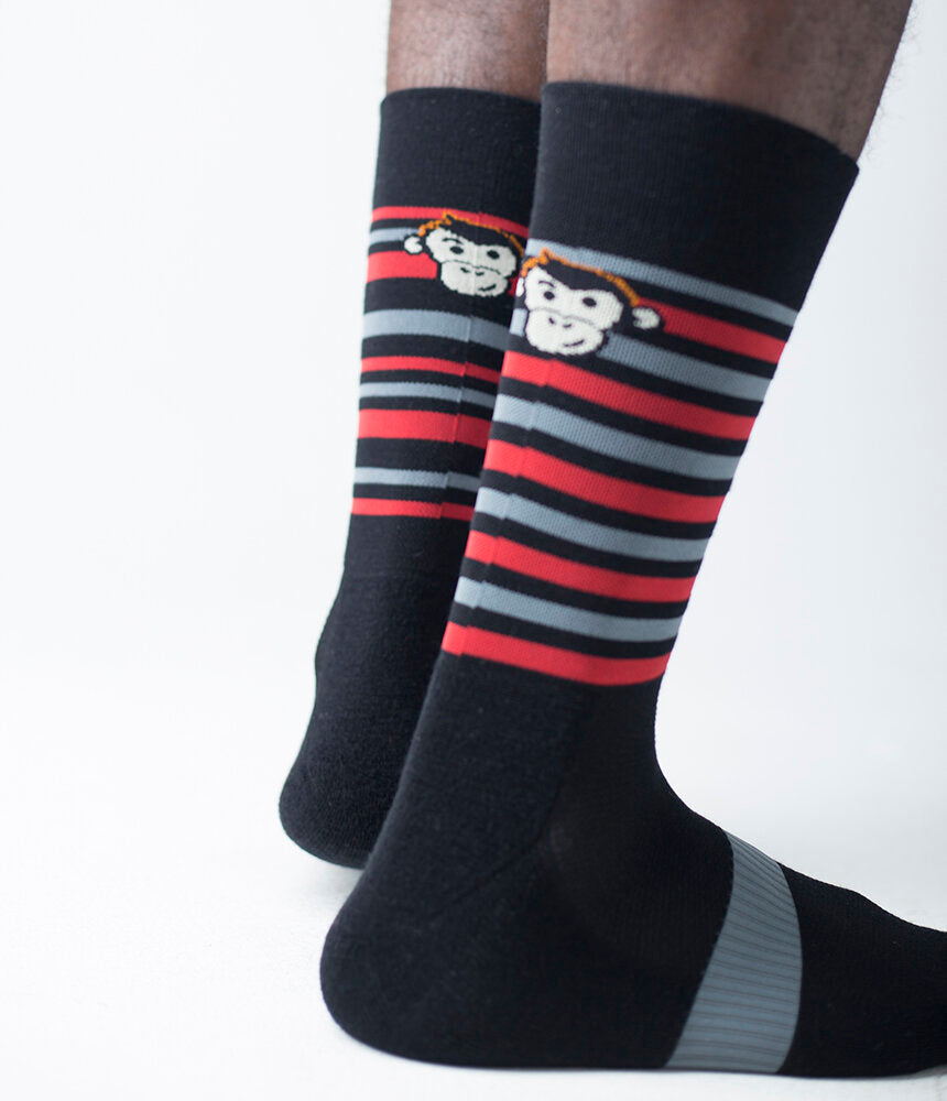ALPINE MERINO SPORTS SOCKS: RED + GREY