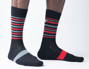 ALPINE MERINO SPORTS SOCKS: RED + GREY