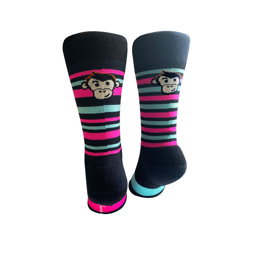 ALPINE MERINO SPORTS SOCKS: PINK + TURQUOISE