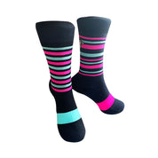 ALPINE MERINO SPORTS SOCKS: PINK + TURQUOISE