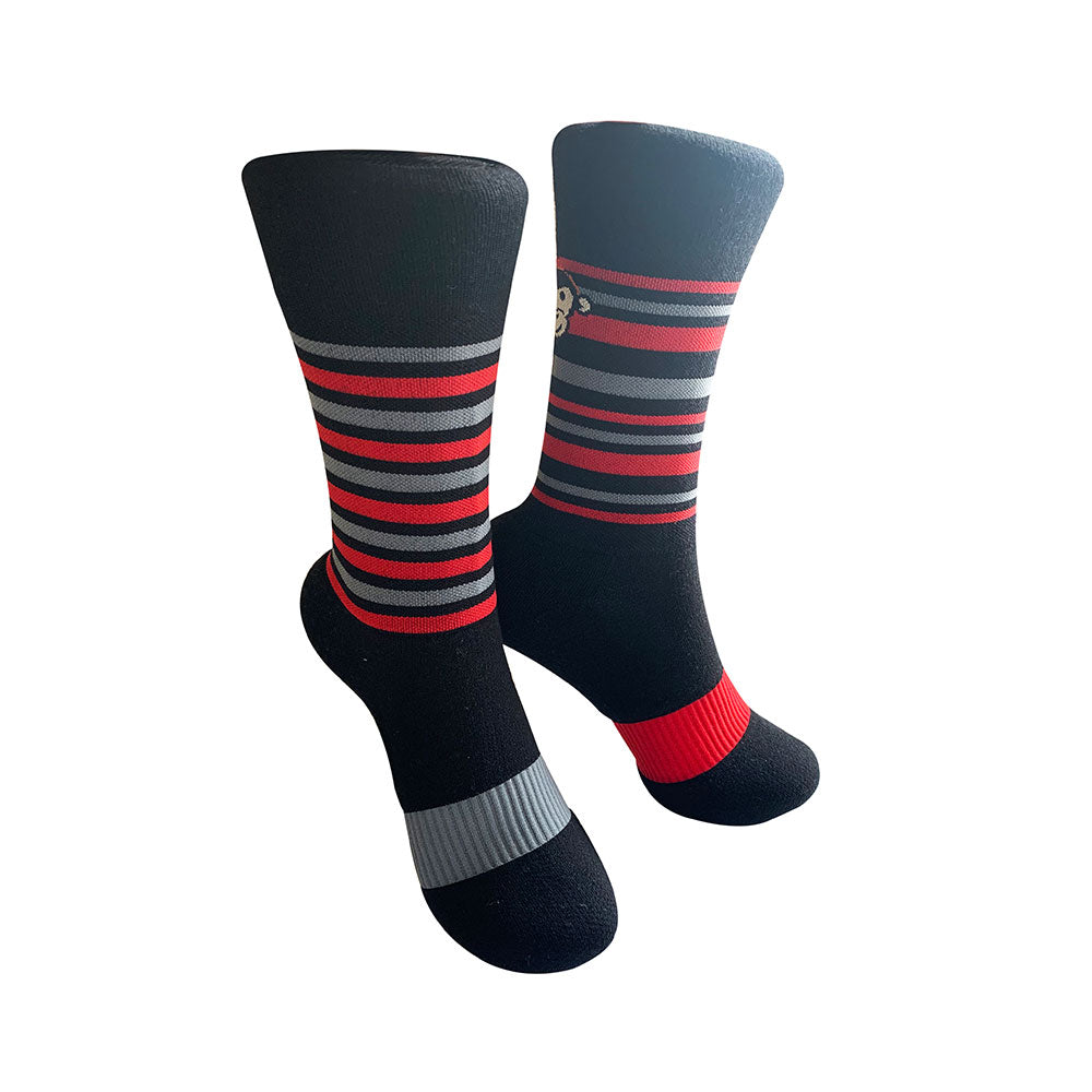 ALPINE MERINO SPORTS SOCKS: RED + GREY