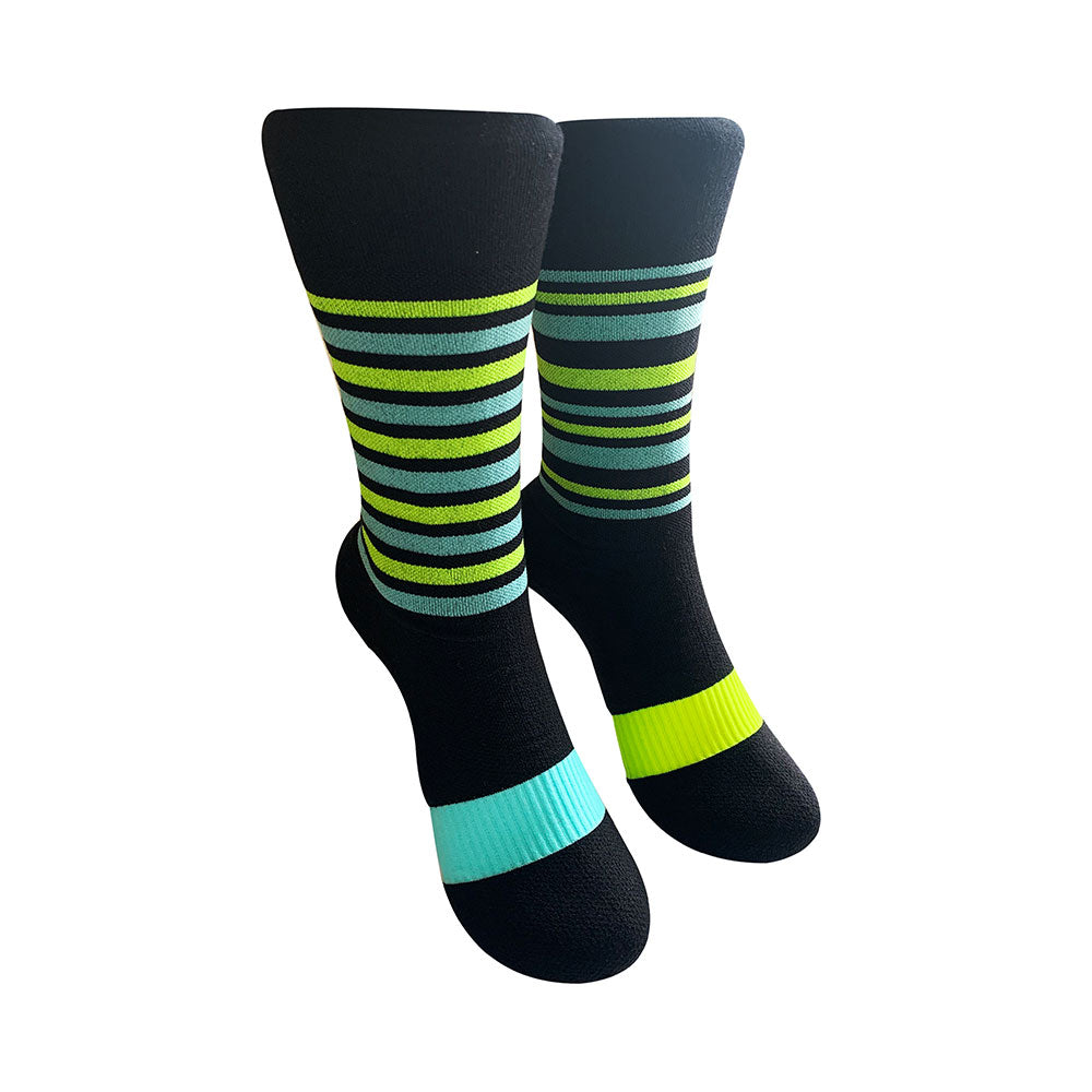 ALPINE MERINO SPORTS SOCKS: YELLOW + TURQUOISE