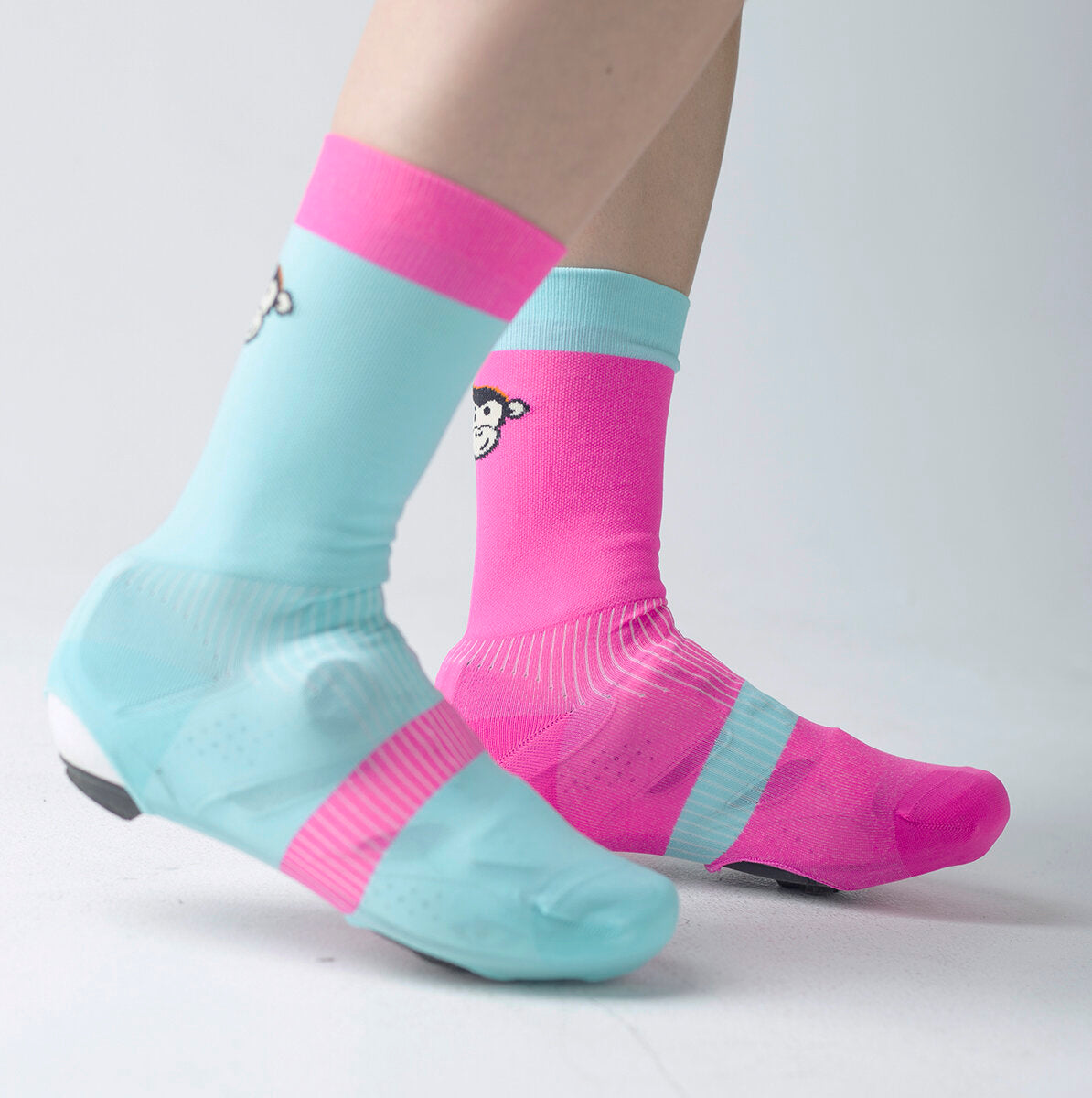 CYCLING BREAKER X1 OVERSOCK: PINK + TURQUOISE