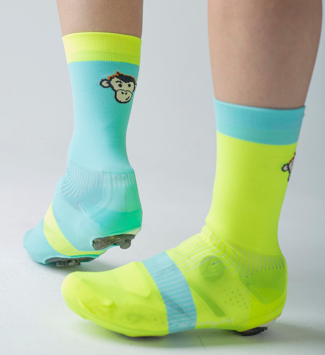 CYCLING BREAKER OVERSOCK: YELLOW + TURQUOISE