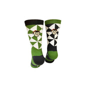 CLASSIC GEO SPORTS SOCKS: GREEN + GREY