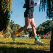 CLASSIC GEO SPORTS SOCKS: ORANGE + BLUE
