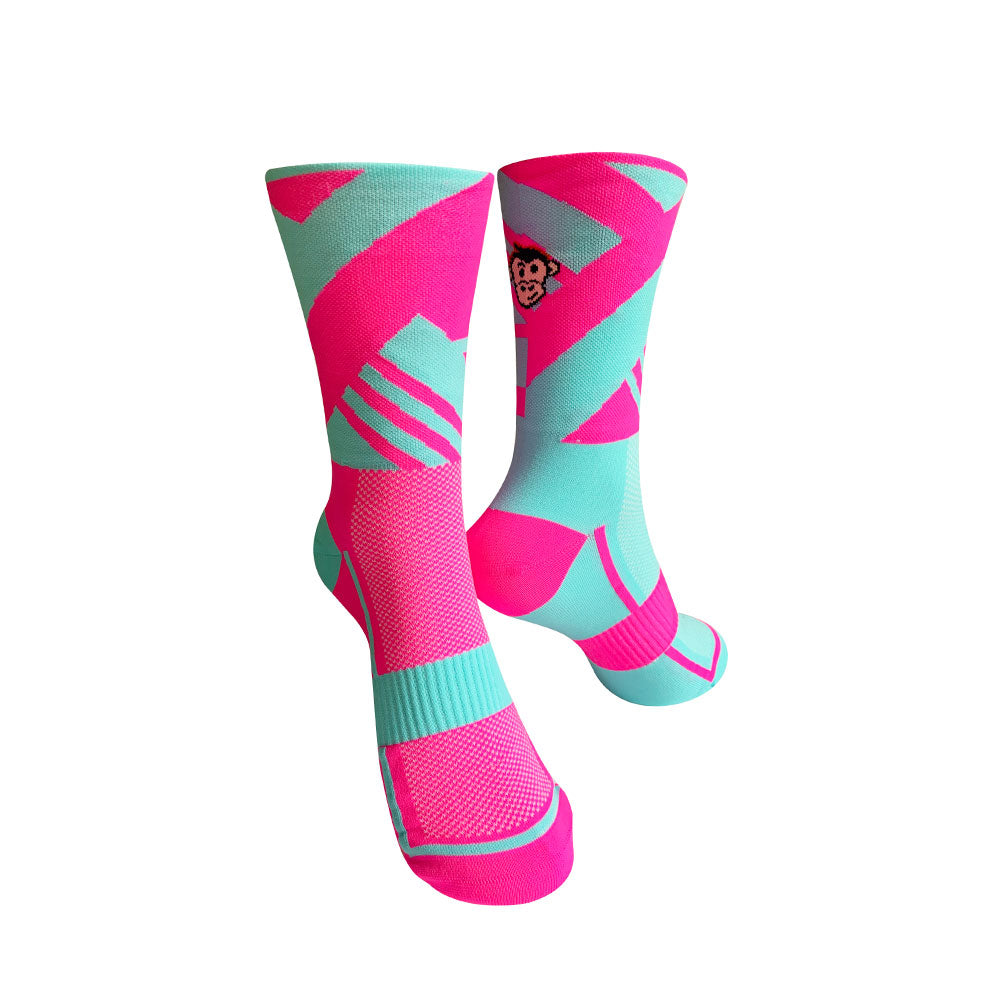 CLASSIC X6 SPORTS SOX: PINK + TURQUOISE