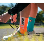CLASSIC BLOCK SPORTS SOCKS: ORANGE + BLUE