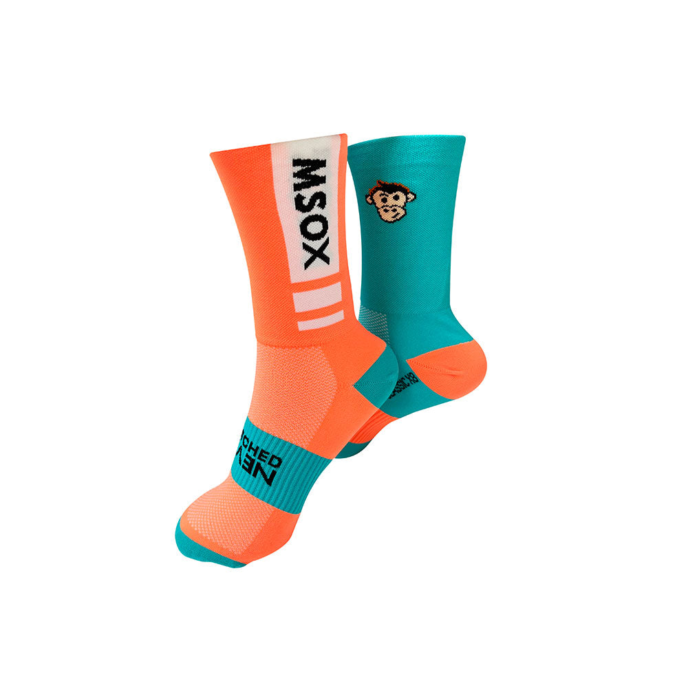 CLASSIC BLOCK SPORTS SOCKS: ORANGE + BLUE