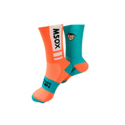 CLASSIC BLOCK SPORTS SOCKS: ORANGE + BLUE