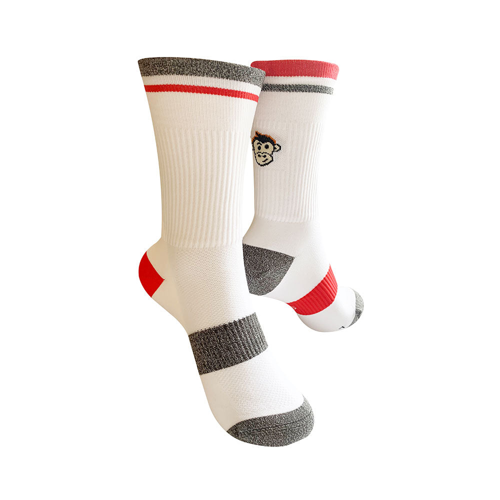 TAPER X1 SPORTS SOX: WHITE SUSTAINABLE