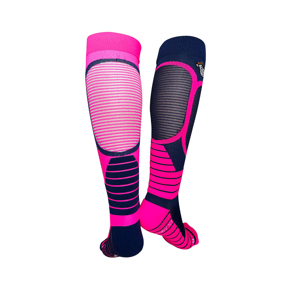 VICTORY X1 COMPRESSION RUNNING SOCKS: PINK + NAVY